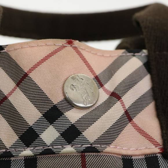 BURBERRY Nova Check Hand Bag Nylon Pink Auth hs1650 - Picture 9 of 16